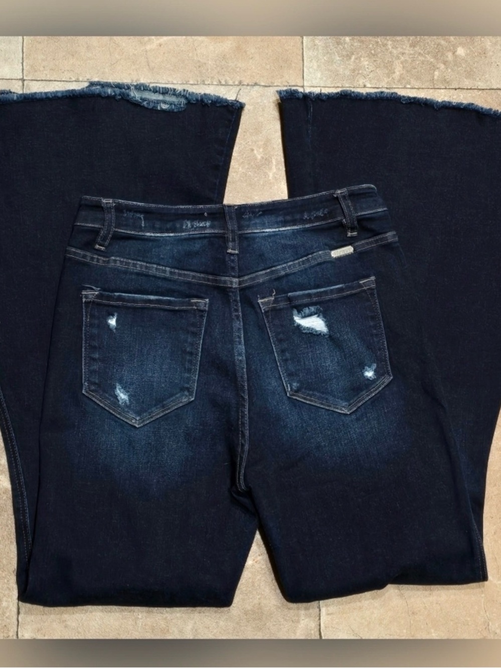 Kancan Signature Kurvy Ultra High Rise Extreme Flare Dark Wash Blue Jeans